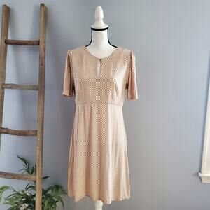 H&M Women's Pink Short Sleeve Midi Swing Dress Size 12